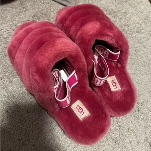 UGG Plush Raspberry Slippers